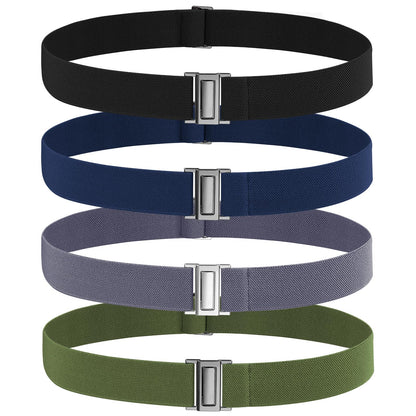HOTNo Show Elastic Belts for Women with Invisible Flat Buckle Stretch Web Strap Belt for Jeans Pants Dresses