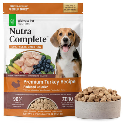 HOTULTIMATE PET NUTRITION Nutra Complete, 100% Freeze Dried Raw Veterinarian Formulated Dog Food with Antioxidants Prebiotics and Amino Acids (1 Pound, Beef)