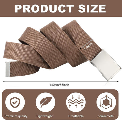 HOTGeyoga 6 Pack Golf Belts for Men Men's Golf Web Belt Nylon Web Belt Size up to 55" Adjustable Solid Nylon Belt