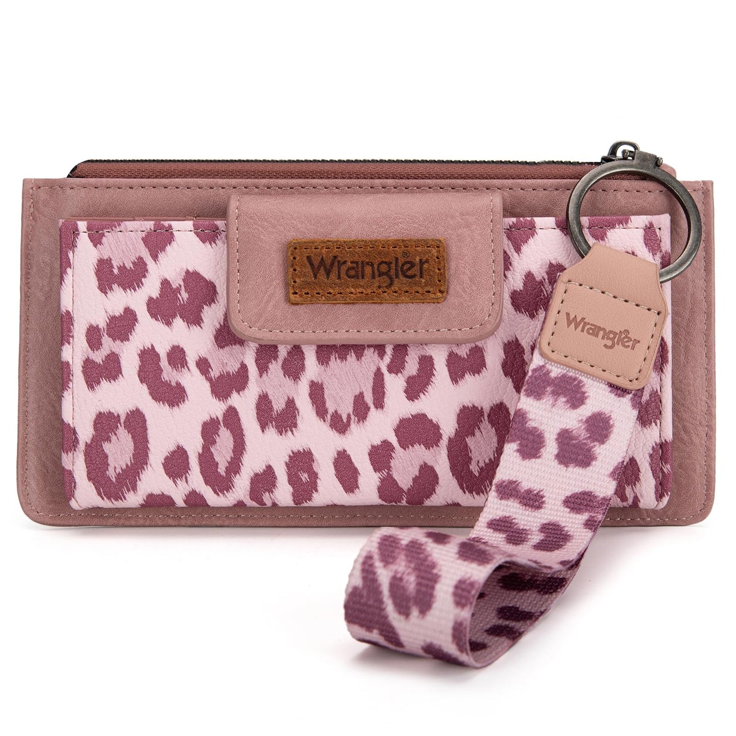 HOTMontana West X Wrangler Brown Wristlet Wallet Minimalist Clutch Womens Wallet Rfid Card Cases & Money Organizers with Coin Purse and Smooth Zipper