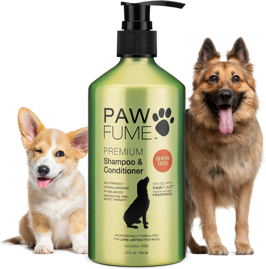 HOTPAWFUME Deshedding Dog Shampoo and Conditioner, Show Dog, 1-Pack – Nourish & Detangle for Silky Soft Coat – Probiotic, Deep-Cleaning, pH-Balanced Formula – Salon-Quality Shampoo for Dogs