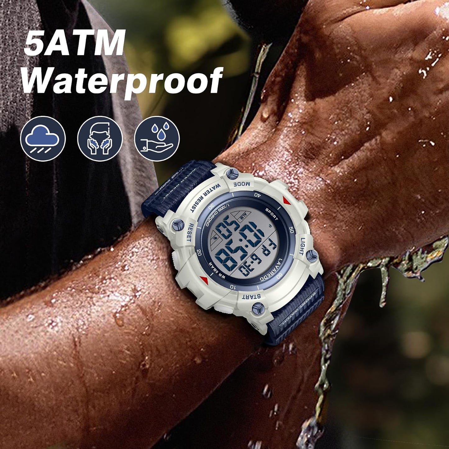 HOTMen's Digital Watch Sports Outdoor Waterproof Watches for Men with LED Backlight Alarm Stopwatch Mens Watches Digital Chronograph Military Date