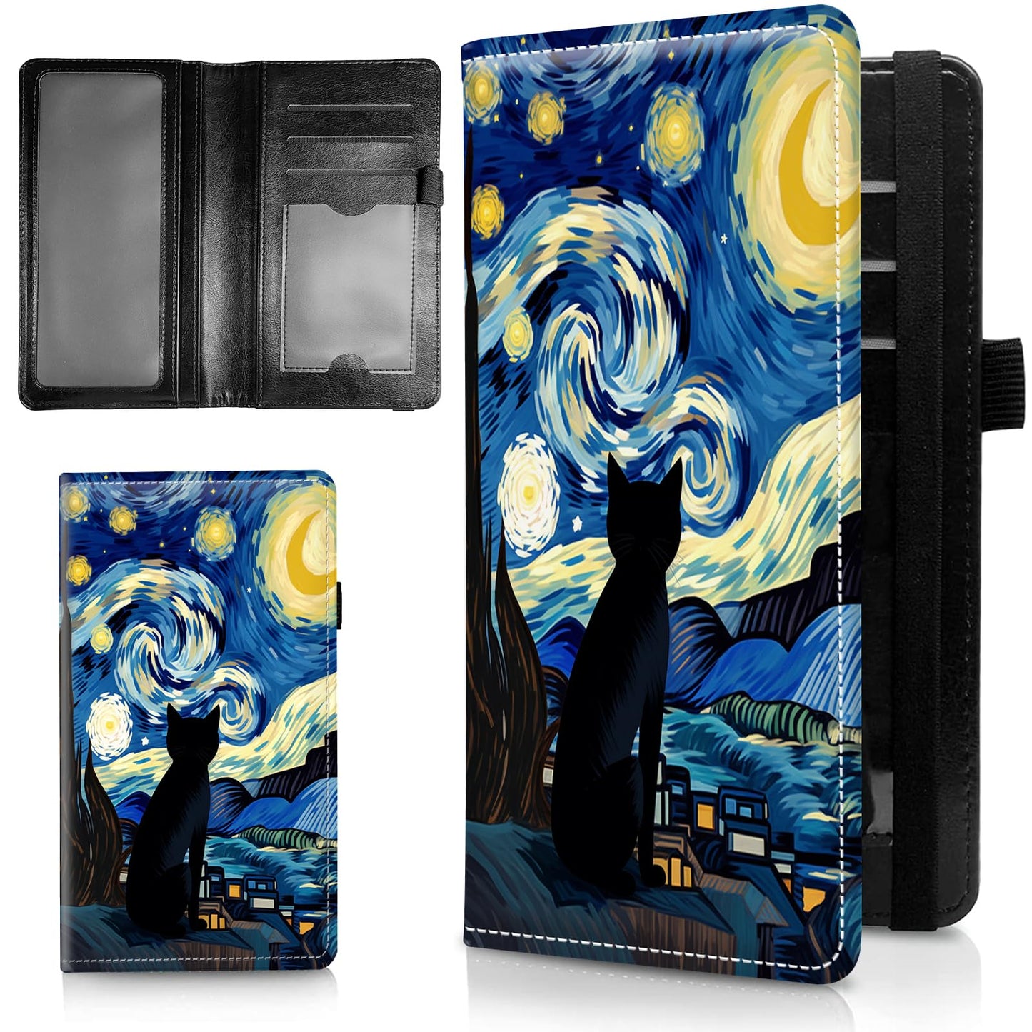 HOTLeather Checkbook Covers for Personal Checkbook Check book Holder Cover Wallets for Women Men,RFID-Blocking Slim Checkbook Cover for Duplicate Checks with Elastic Strap,Flowers Dancing Butterflies