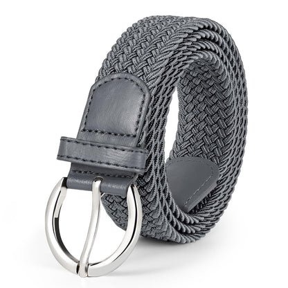 HOTJASGOOD Women Men Braided Woven Elastic Stretch Waist Belt Golf Canvas Fabric Casual Belt for Jeans Pants