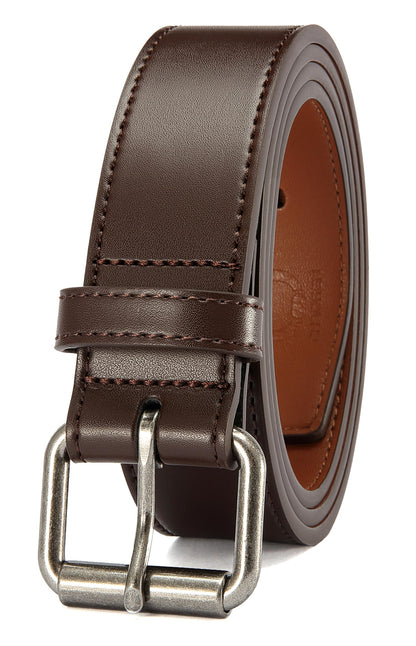 HOTCHAOREN Work Belts for Men, Leather Belt Heavy Duty for Daily Wear | Genuine Leather, Solid Buckle, Casual Wear, Everyday Dress, Gift Box
