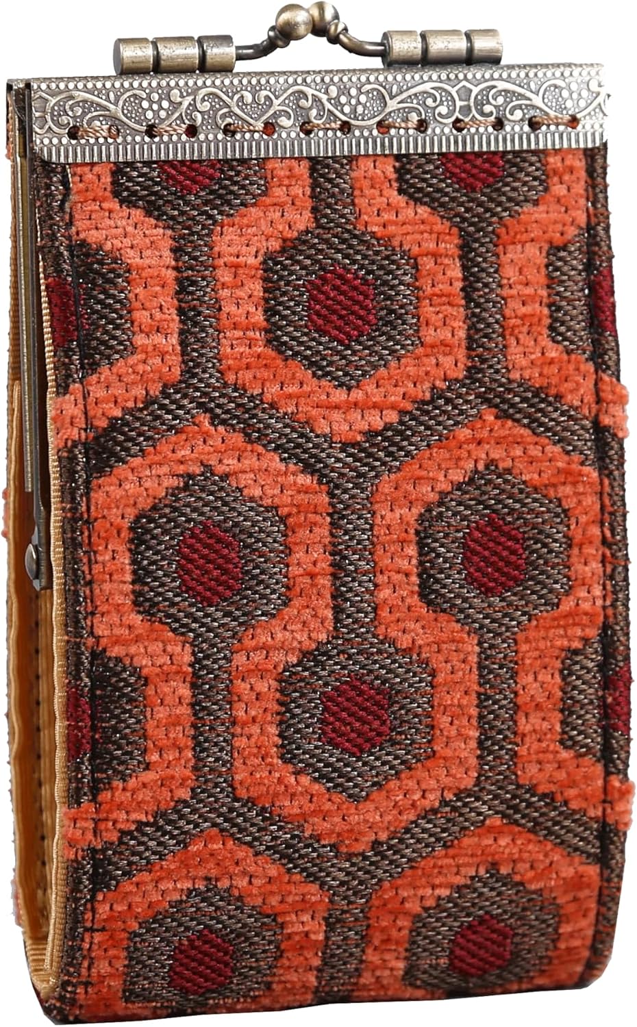 HOTAngelina's Palace Carpet Wallet Vintage Kiss Lock ID Pouch,Clasp Card Holder