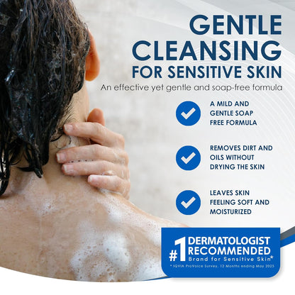 HOTVanicream Gentle Body Wash, 12 Fl Oz, Formulated without Common Irritants for Sensitive Skin, Gentle Cleanse and Moisture, Removes Dirt & Oils, Non-Drying, pH-Balanced Shower Gel