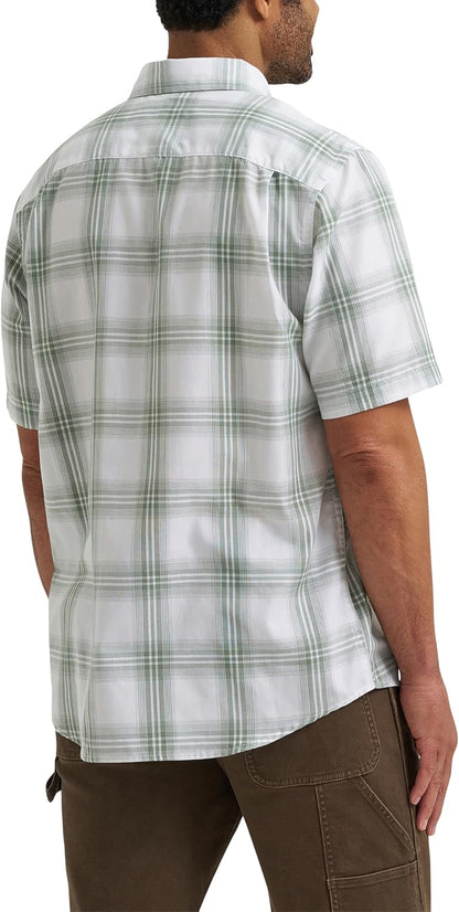 HOTWrangler Authentics Men's Short Sleeve Classic Plaid Shirt