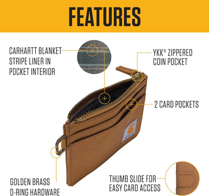 HOTCarhartt Womens 700D Nylon Duck Zippered Wallets, Bifold and Card Keeper Options