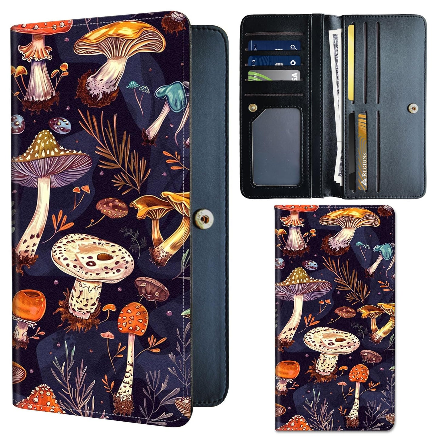 HOTSlim PU Leather Wallet for Women - RFID Blocking Thin Bifold Wallet, Compact Travel Wallet with Card Slots & ID Window, Stylish and Practical Womens Wallet for Everyday Use, Black Cat