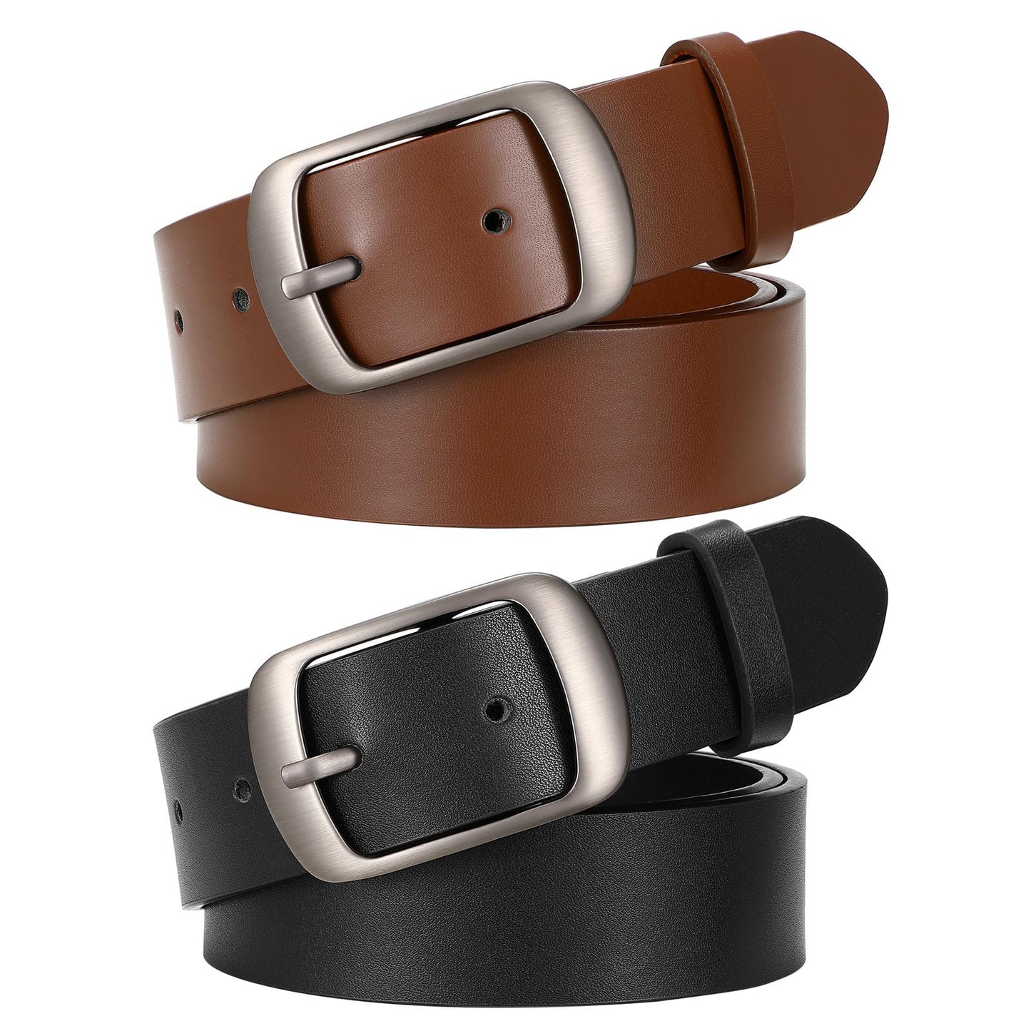 HOTSUOSDEY Women Belts For Jeans Dresses Pants Ladies Leather Waist Belt with Elegant Buckle, Width 1.3"