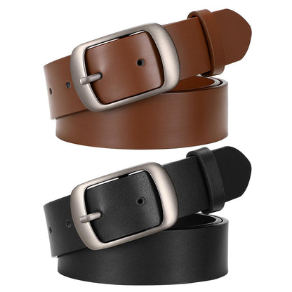 HOTSUOSDEY Women Belts For Jeans Dresses Pants Ladies Leather Waist Belt with Elegant Buckle, Width 1.3"