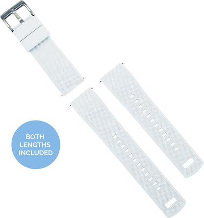 HOTBARTON Elite Silicone Watch Bands - Quick Release - Choose Strap Color & Buckle Color (Stainless Steel, Black PVD or Gunmetal Grey) - 18mm, 20mm, 22mm & 24mm Watch Straps