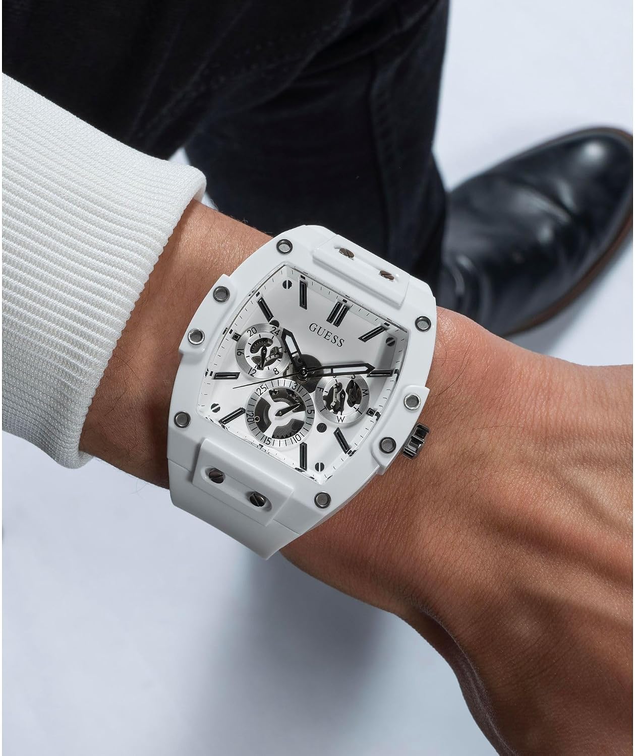 HOTGuess Men's GW0G Series| Analog Trend Watch| Polycarbonate Case| Silicone Bracelet | 50M Water Resistance