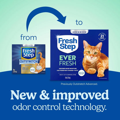 HOTFresh Step Advanced Ever Fresh Multi Cat Clumping Litter with Febreze Freshness, Ammonia Block Technology, Ultra Absorbent, 16 lb. Box, Pack of 2