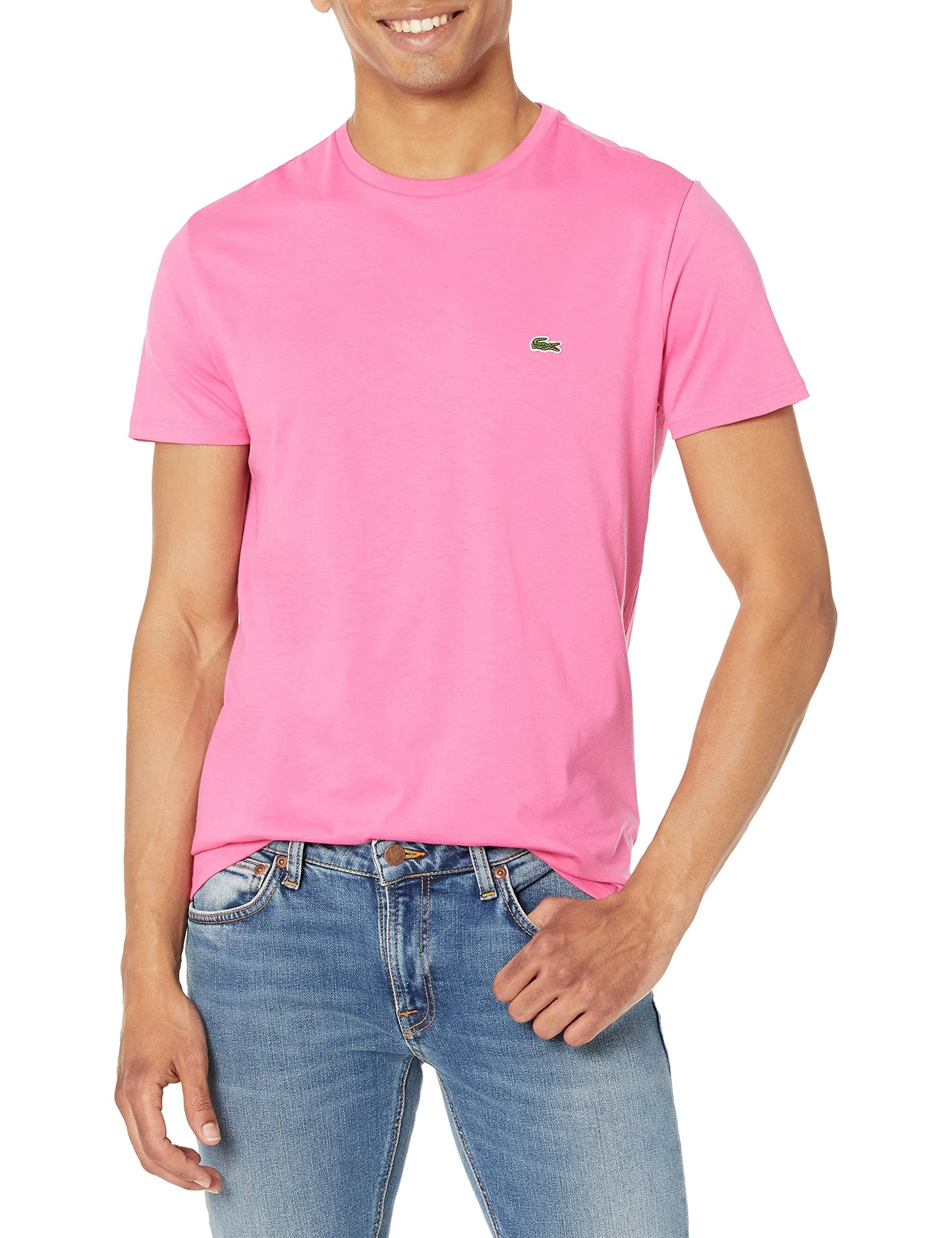 HOTLacoste Men's Short Sleeve Pima Jersey Crew Neck Tee