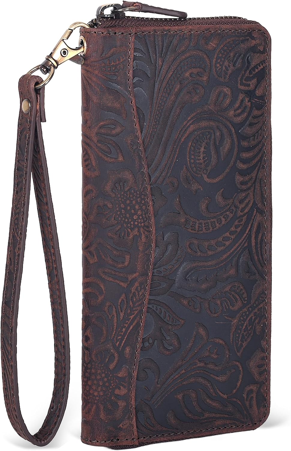HOTRFID Leather Wallet for Women, 8-Card Clutch with Coin Pocket, Vintage