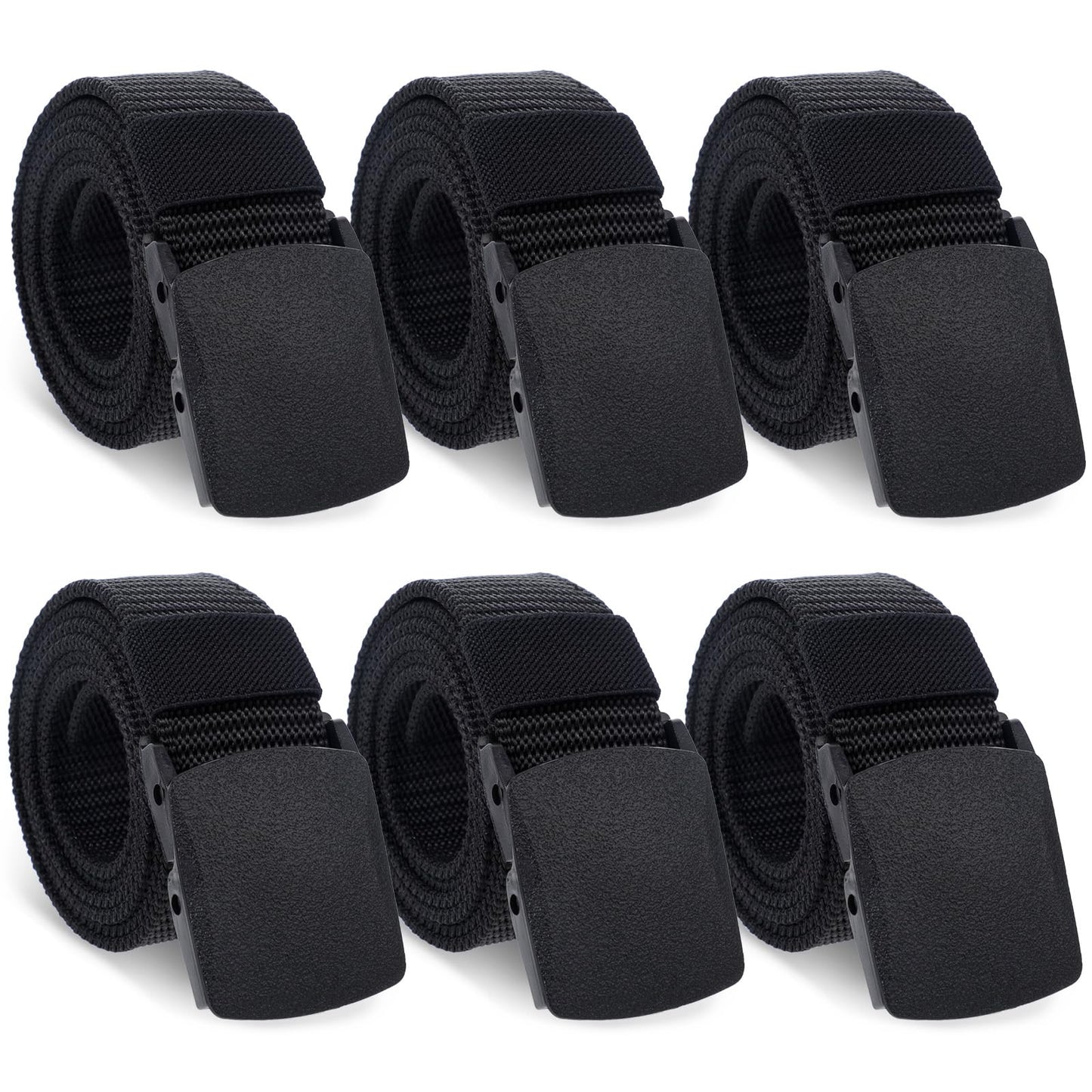 HOTsimarro Tactical 6-Pack Nylon Webbing Canvas Belt - Men & Women's Military, Outdoor, Hiking & Casual Belt