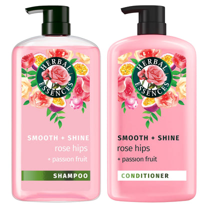 HOTHerbal Essences Shampoo & Conditioner Set, Rose Hips - Smooth Collection, Paraben-Free, Color-Safe, Shiny Hair with Jojoba & Vitamin E, 29.2 Fl Oz Each, 2-Pack