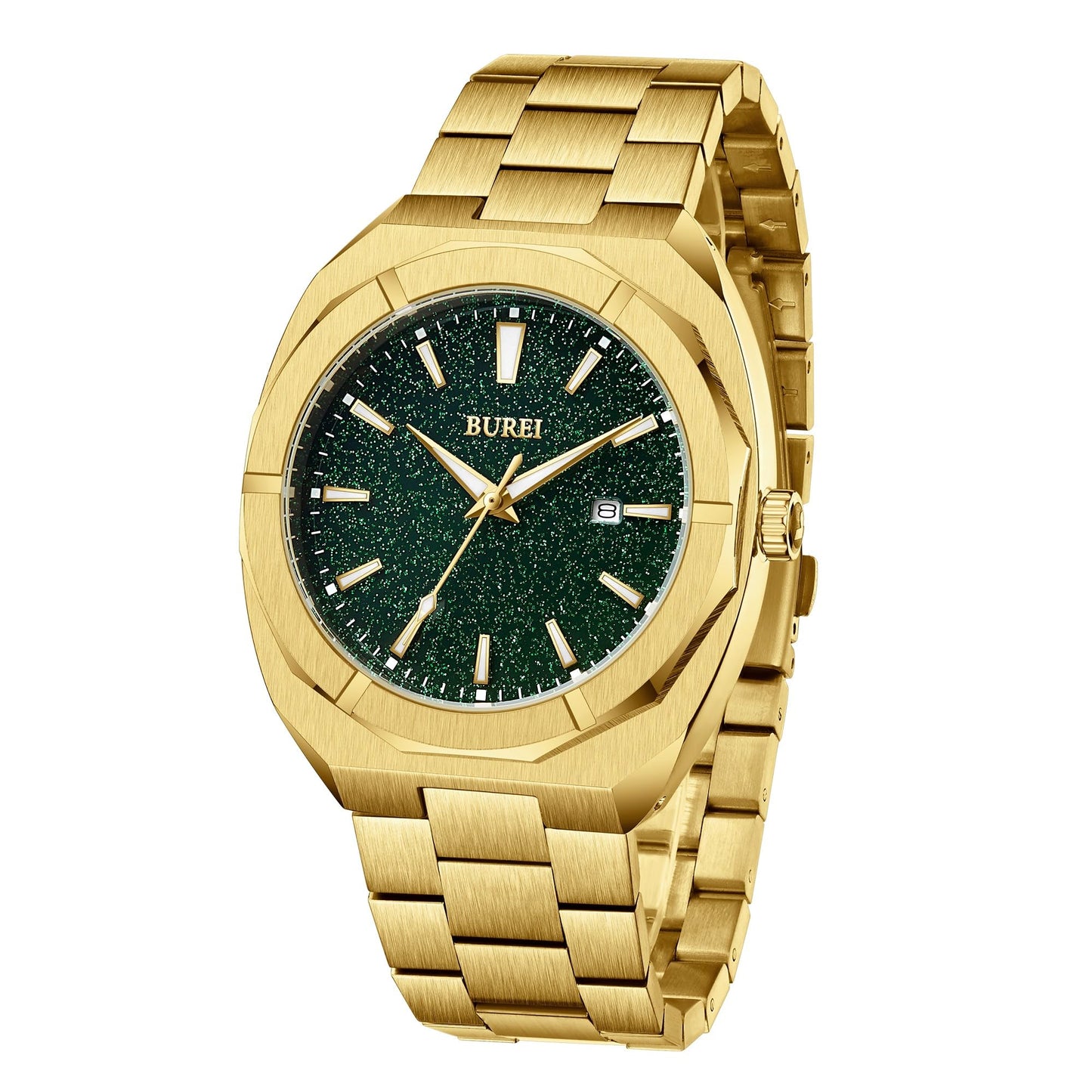 HOTBUREI Men Watches Gifts for Men Fashion Stainless Steel Analog Quartz Waterproof Watches for Mens