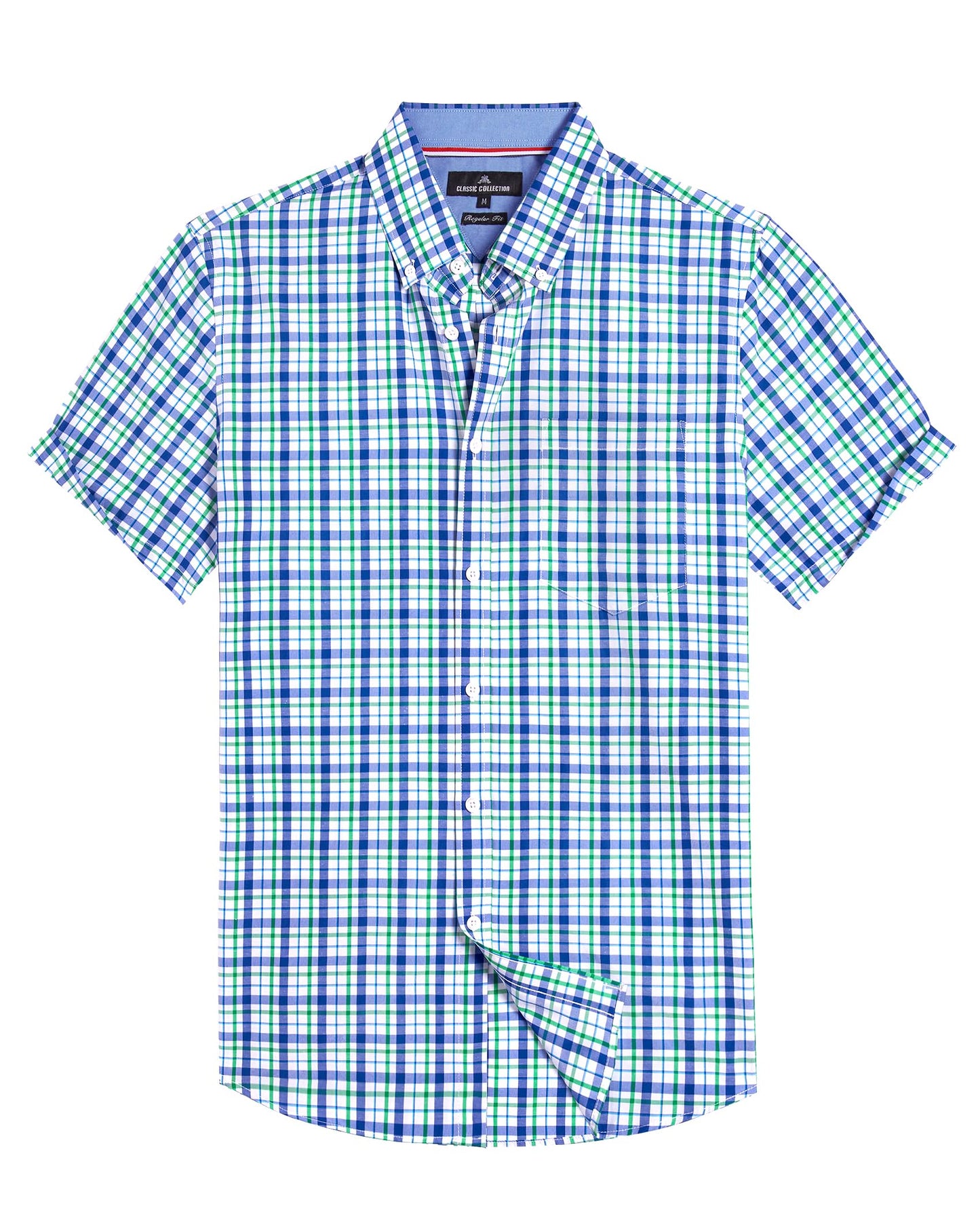 HOTAlimens & Gentle Plaid Mens Short Sleeve Button Down Shirts with Pocket | Lightweight,Button-Down Collar,Regular Fit,Excellent Colors,Breathable,Casual,Cotton Blend,Easy Care