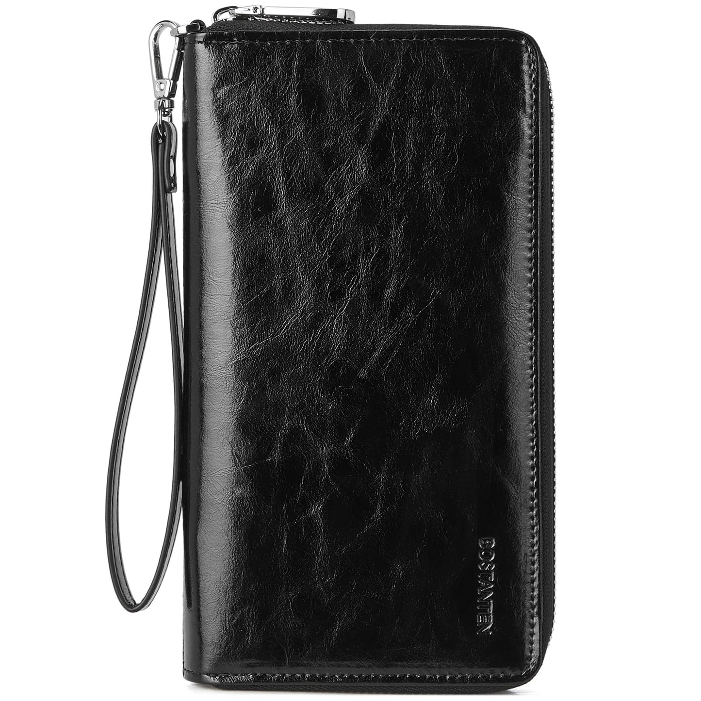 HOTBOSTANTEN Leather Wallet for Women RFID Blocking Zip Around Credit Cards Holder Phone Clutch
