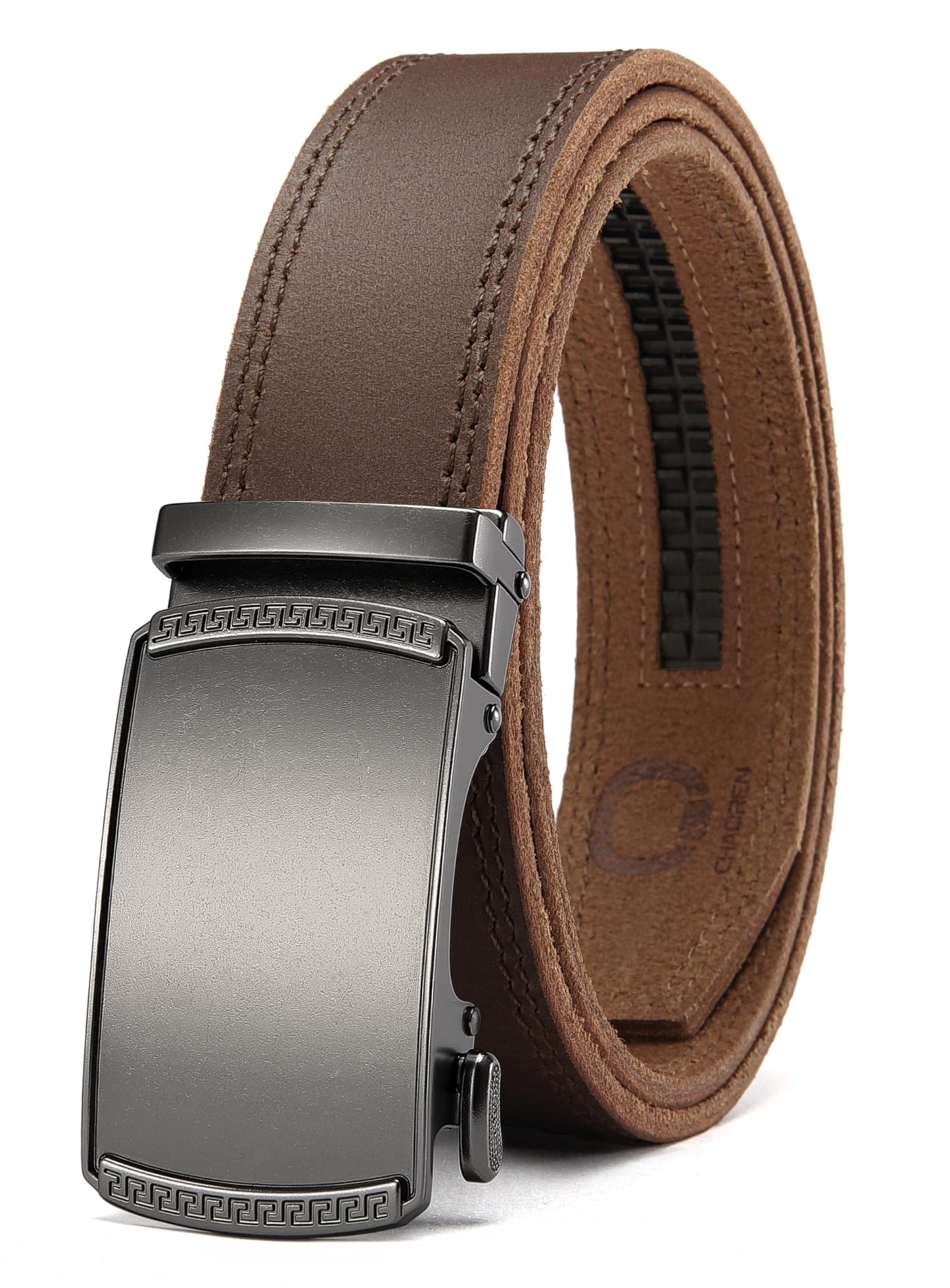 HOTCHAOREN Mens Belt Leather Ratchet Belt - Customizable Fit, Effortless Style (35mm)