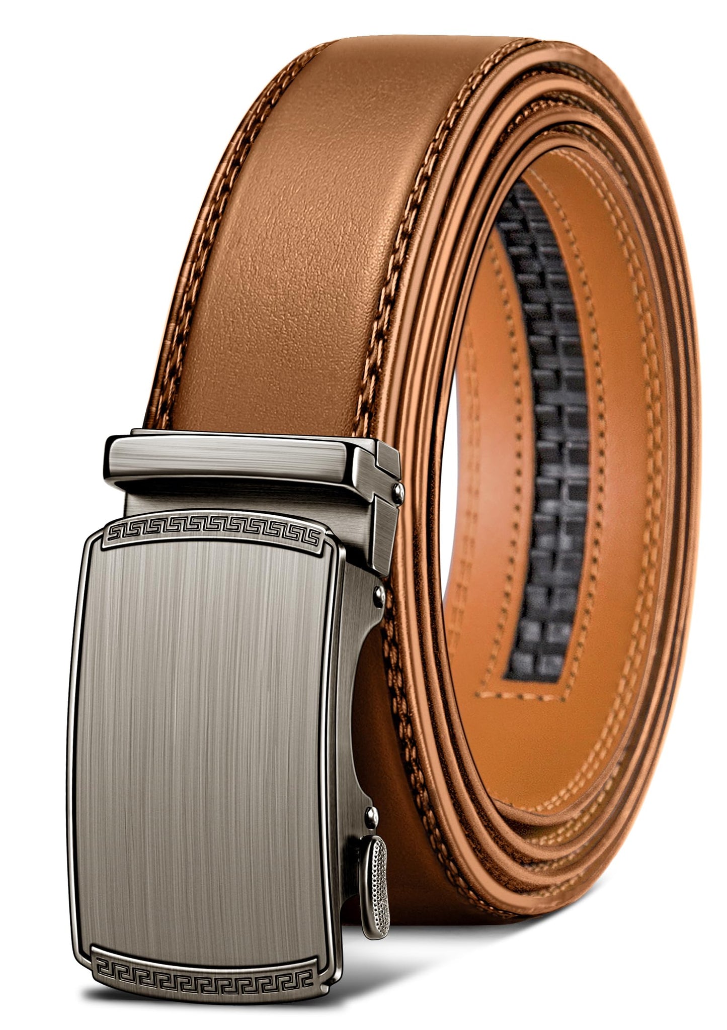 HOTBULLIANT Men's Belt,Slide Ratchet Belt Adjsutable For Men Suit Casual Jeans Gift Boxed,Trim To Fit