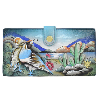 HOTAnuschka Women’s Original Genuine Leather Hand-Painted Two-Fold Organiser Wallet - Canyon Birds