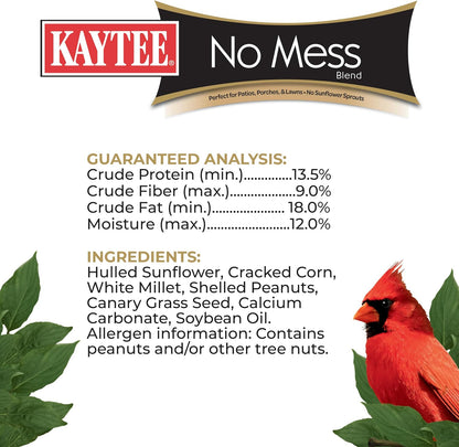 HOTKaytee Wild Bird (No Mess or Waste Free) Food Seed Blend For Blue Jays, Woodpeckers, Juncos, Cardinals, Grosbeaks, Sparrows, and Finches, 10 Pound, (Packaging May Vary)