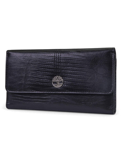 HOTTimberland Leather RFID Flap Wallet Clutch Organizer, Cherry (Pebble)