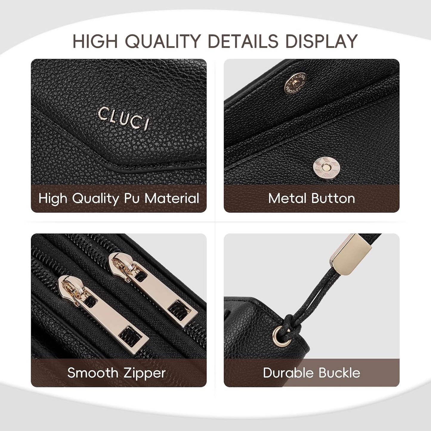 HOTCLUCI Wallet Women Capacity Wristlet Purse for Women Long Ladies Wallet RFID Blocking Multi Credit Card Holder
