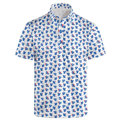 HOTGolf Polo Shirts for Men Funny Print Quick Dry Short Sleeve Performance Golf Shirts Moisture Wicking Polo Shirts
