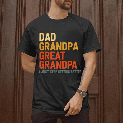 HOTDad Grandpa Great Grandpa Shirt - Father's Day Tshirt for Men - Father Day Dad Shirts - Christmas Dads Shirt
