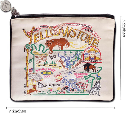 HOTCatstudio Yellowstone Zipper Pouch Purse, Travel Cosmetic Bag, Makeup Bag | Zipper Bag - Holds Phone, Makeup, Wallet, Glasses, & Essentials - Travel Souvenir Gift