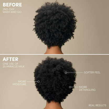 HOTMizani 25 Benefit Miracle Milk - Leave in Conditioner for Curly Hair, With Coconut Oil, Curl Detangler Spray, Anti Frizz Heat Protectant, No Drying Alcohols, Paraben-Free