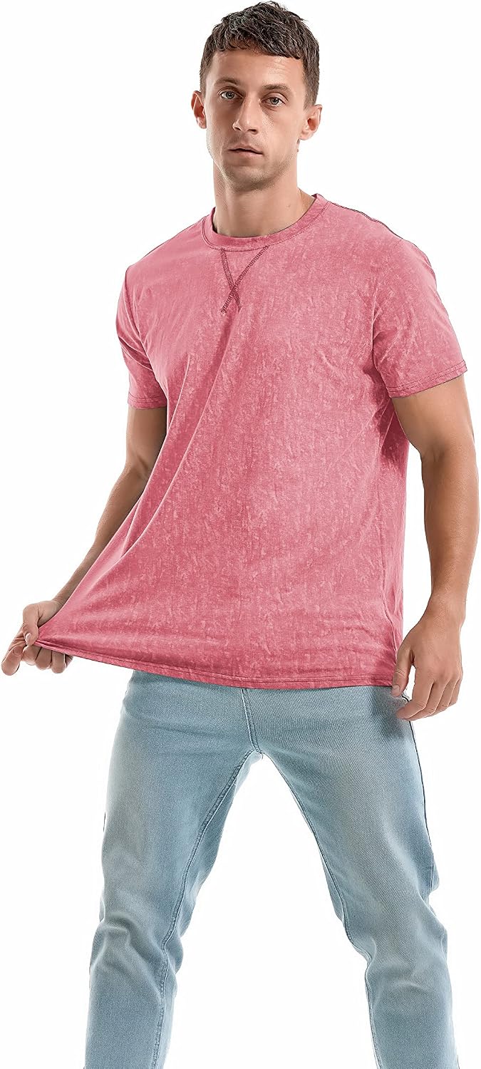 HOTKLIEGOU Men's T-Shirts - Premium Cotton Crew Neck Tees S - 4XL