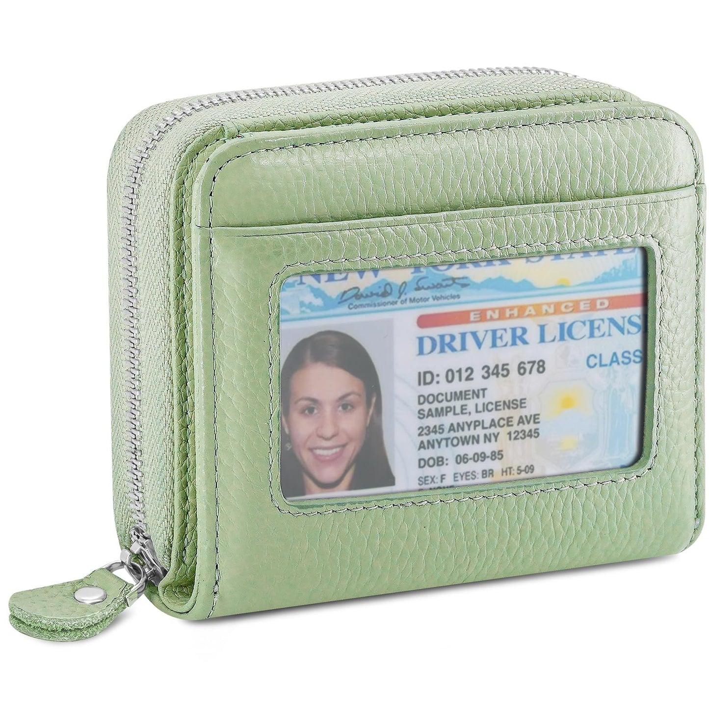 HOTGenuine Leather Wallet for Women & Men, RFID Blocking Bifold with ID Window and Multiple Card Pockets (Aa-Light pink)