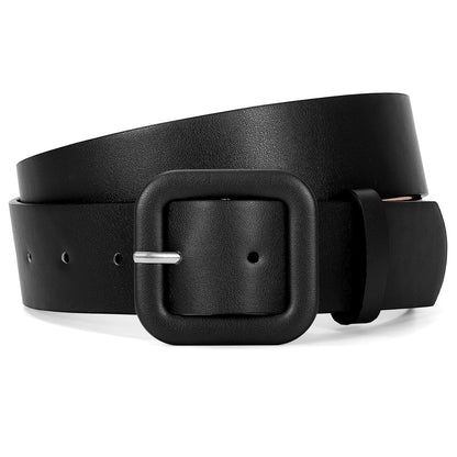 HOTWHIPPY Women Leather Belt Candy Color Fashion Square Buckle Belt Ladies Belt for Jeans Pants Dresses