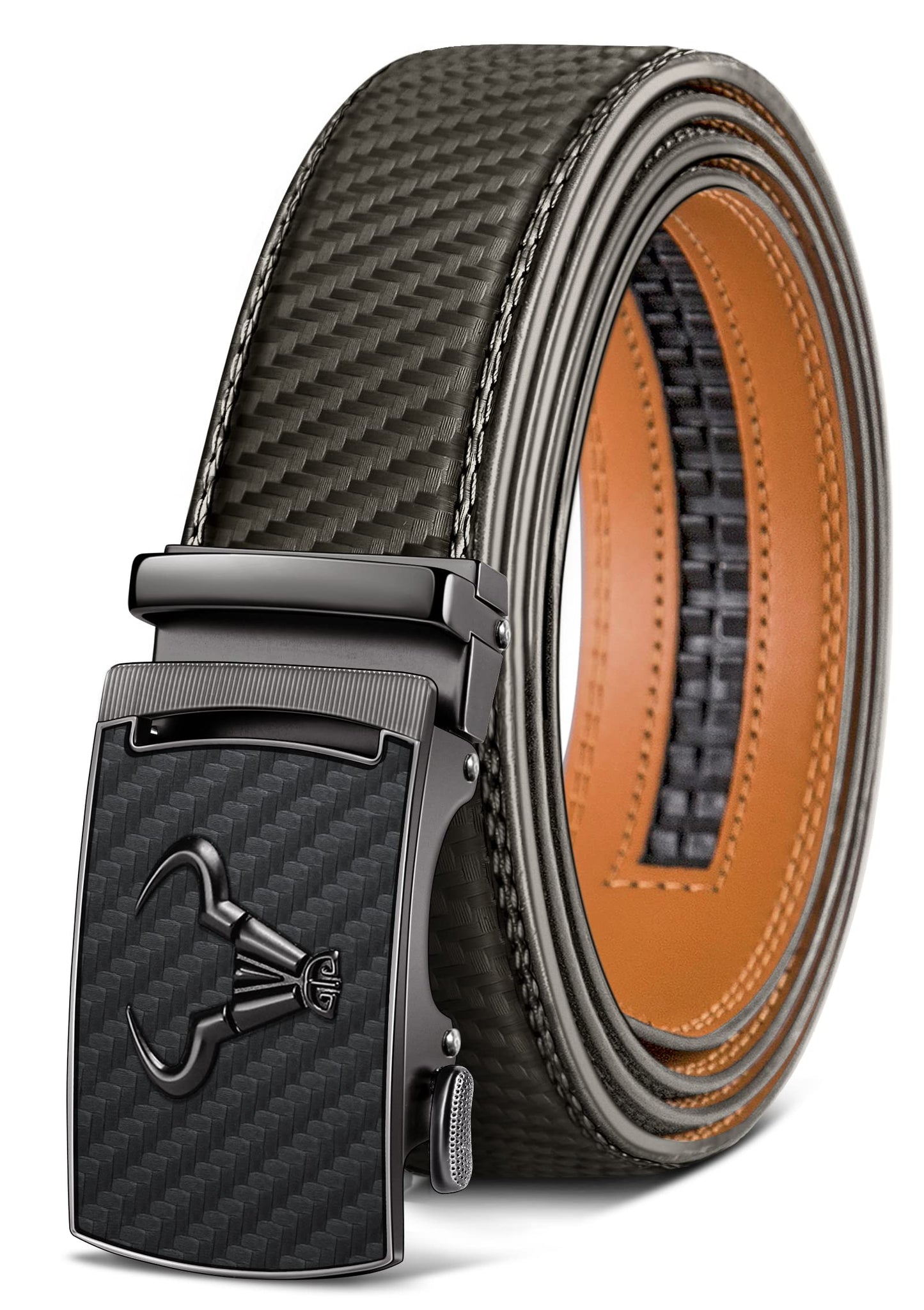 HOTBULLIANT Men's Belt,Brand Ratchet Belt Of Genuine Leather For Gift Men Dress,Size Customized