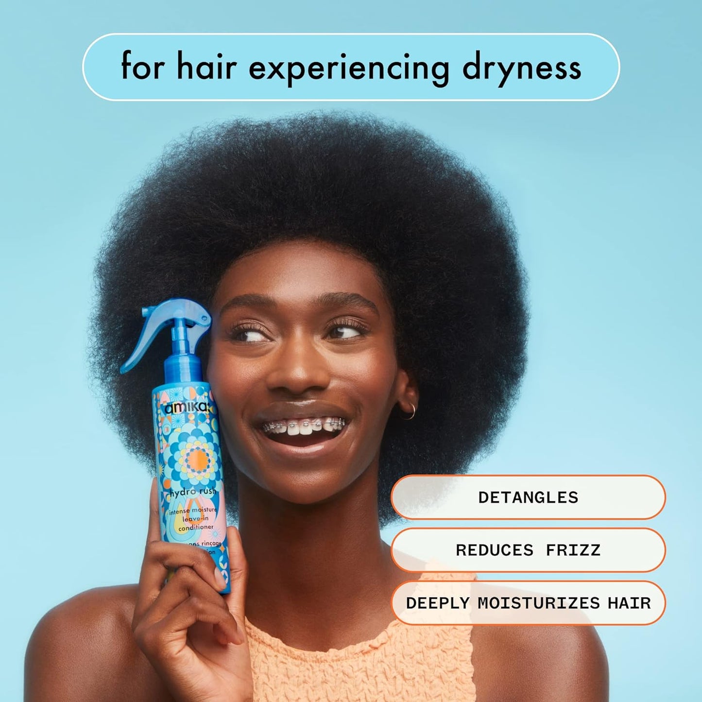 HOTamika Hydro Rush Intense Moisture Leave-In Conditioner with Hyaluronic Acid