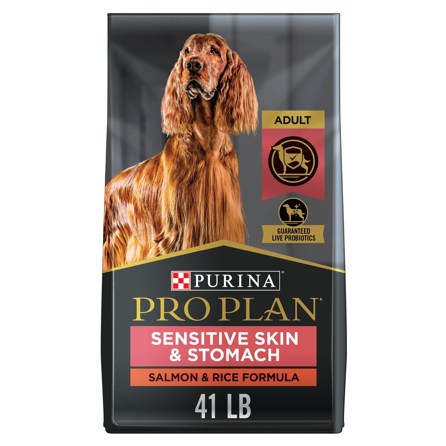 HOTPurina Pro Plan Sensitive Skin and Stomach Dog Food Dry, Adult Salmon & Rice Formula, Digestive Health - 30 lb. Bag