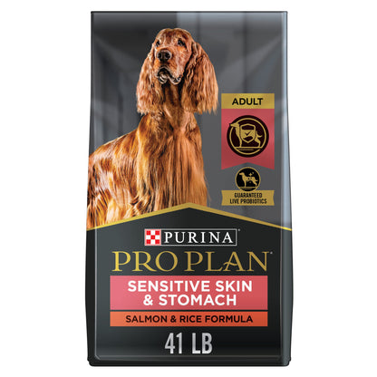 HOTPurina Pro Plan Sensitive Skin and Stomach Dog Food Dry, Adult Salmon & Rice Formula, Digestive Health - 30 lb. Bag