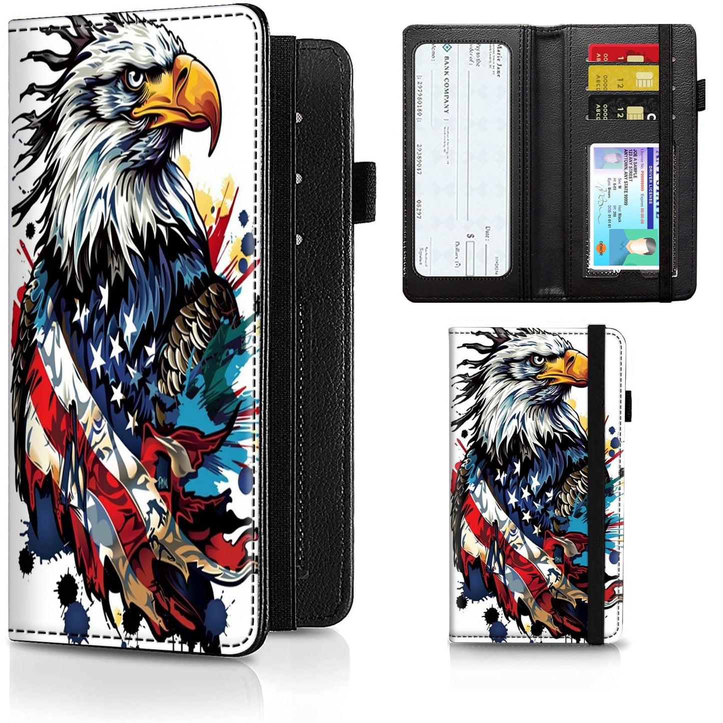 HOTCheckbook Cover for Men Women PU Leather Slim Check Book Holder Covers Wallet Case with Card Slots Duplicate Checks Card Pen Holder with RFID Blocking & Elastic Strap,Cute A Cat