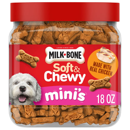 HOTMilk-Bone Soft & Chewy Dog Training Treats, 25 oz Canister | Made with real chicken breast, soft dog treats for training and rewarding, 18% protein, fortified with vitamins and minerals