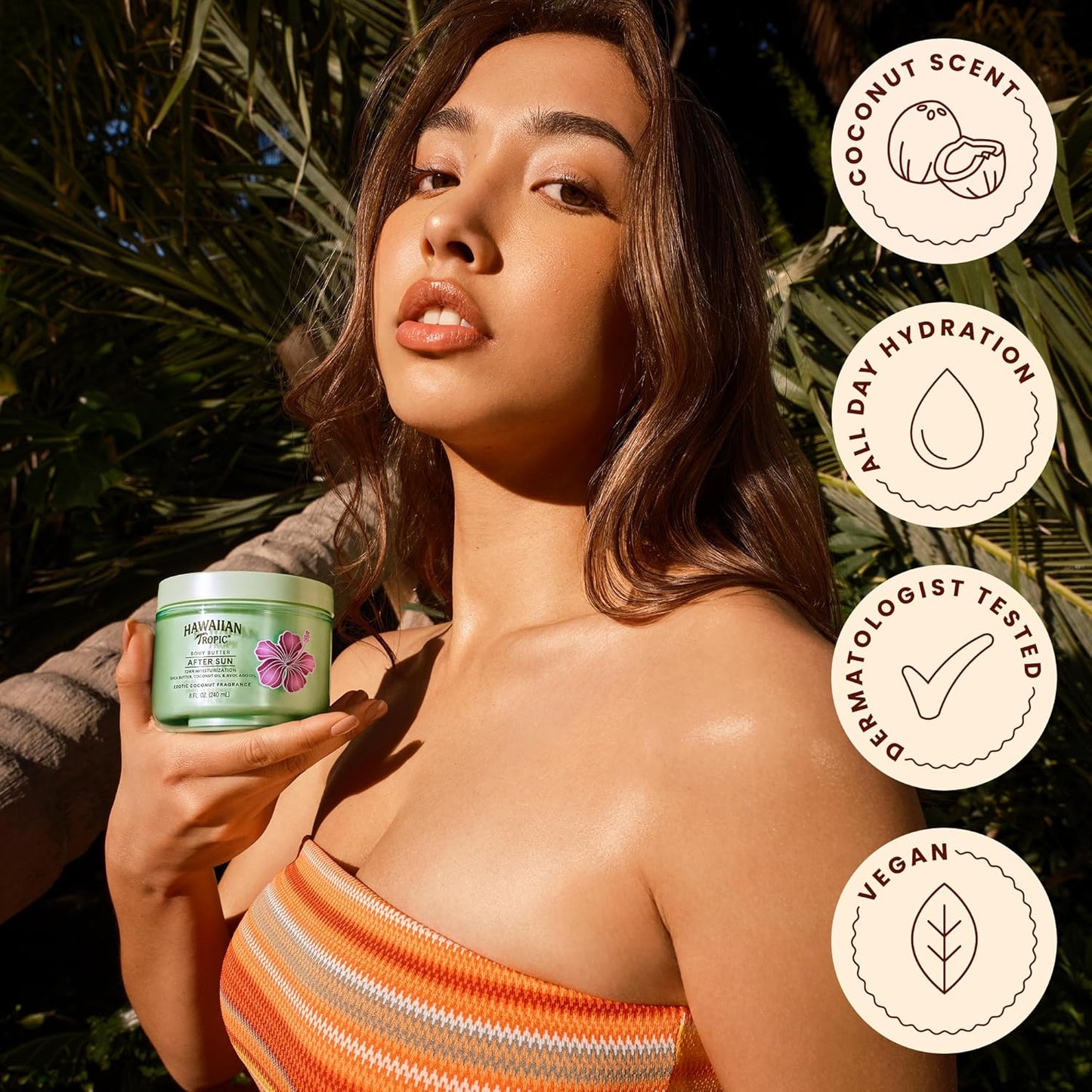 HOTHawaiian Tropic After Sun Body Butter with Coconut Oil, 8 oz, After Sun Lotion, After Sun Moisturizer, Coconut Body Butter, After Sun Care, After Sun Skin Care, 8 oz