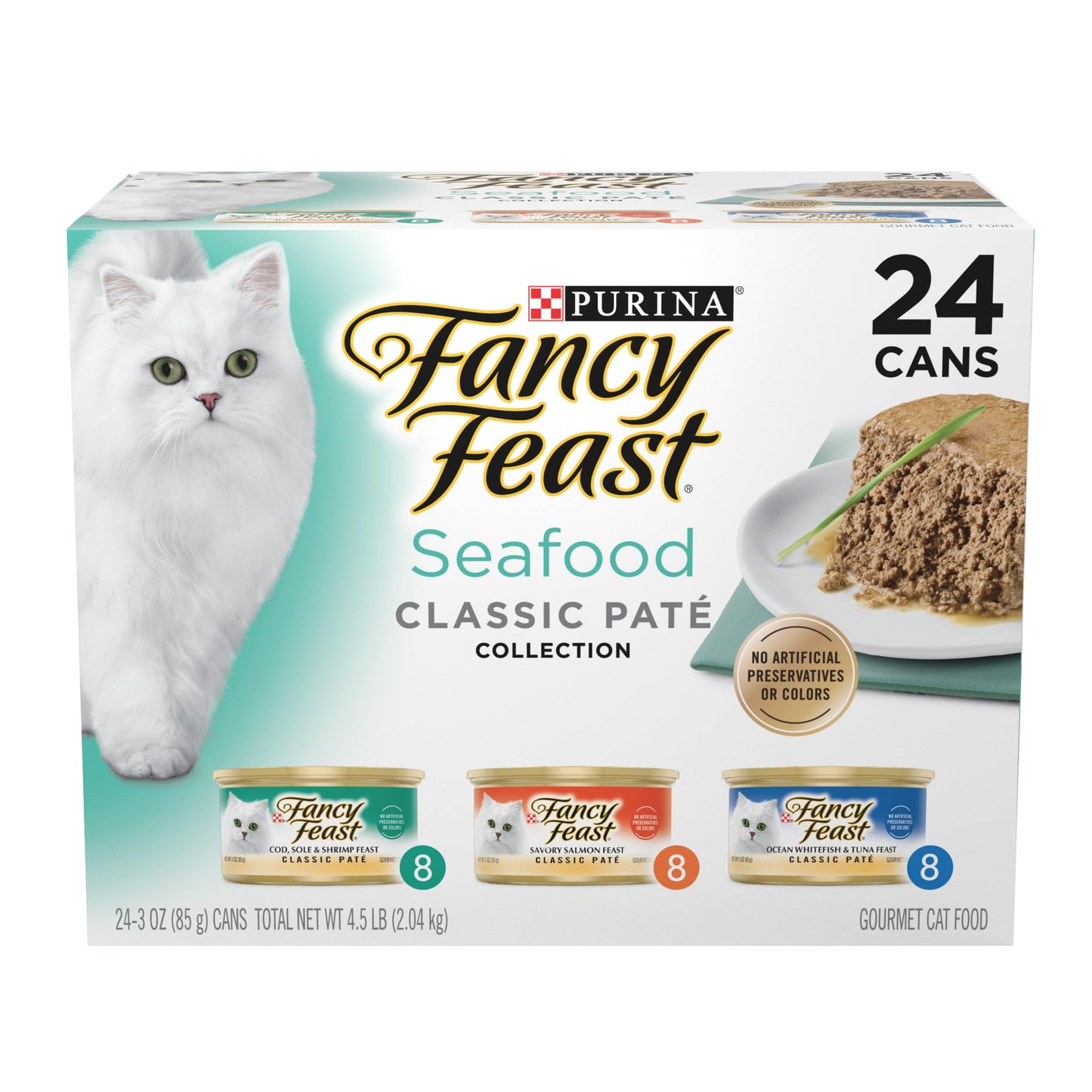 HOTPurina Fancy Feast Chicken and Beef Classic Pate Collection Grain Free Wet Cat Food Variety Pack - (Pack of 24) 3 Oz. Pull-Top Cans