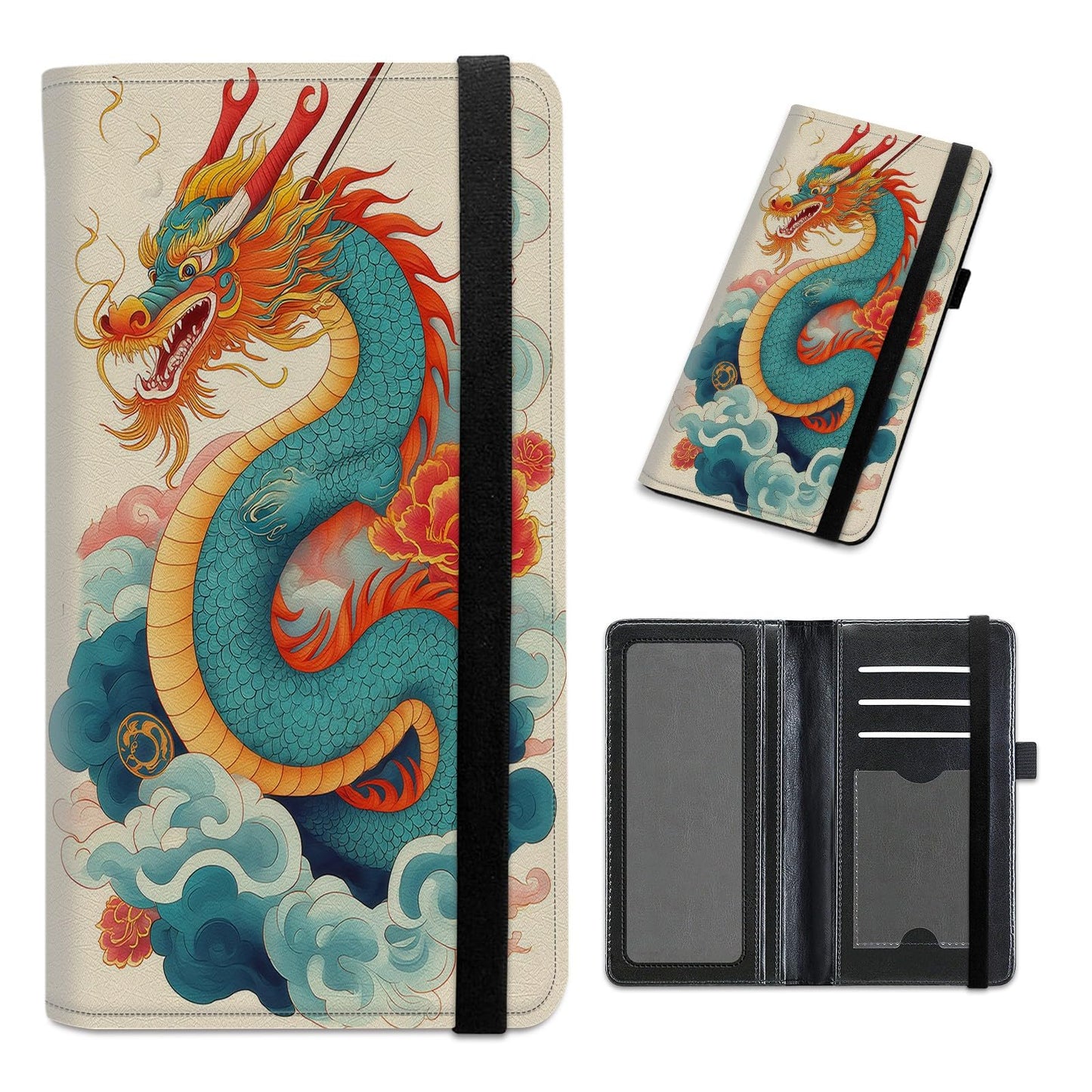 HOTCheckbook Cover for Personal Checkbook Leather Check Book Covers for Women Men with RFID Blocking Multi Card Slots Lightweight Compact Wallet, Retro Music Note