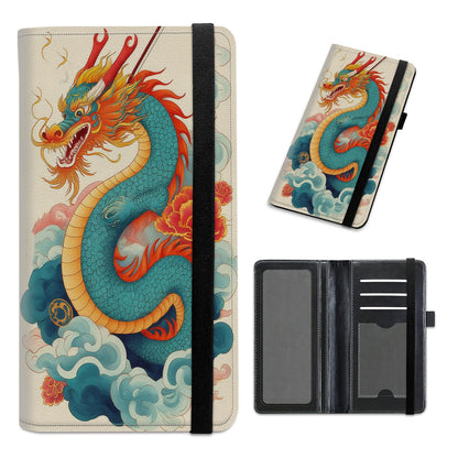 HOTCheckbook Cover for Personal Checkbook Leather Check Book Covers for Women Men with RFID Blocking Multi Card Slots Lightweight Compact Wallet, Retro Music Note