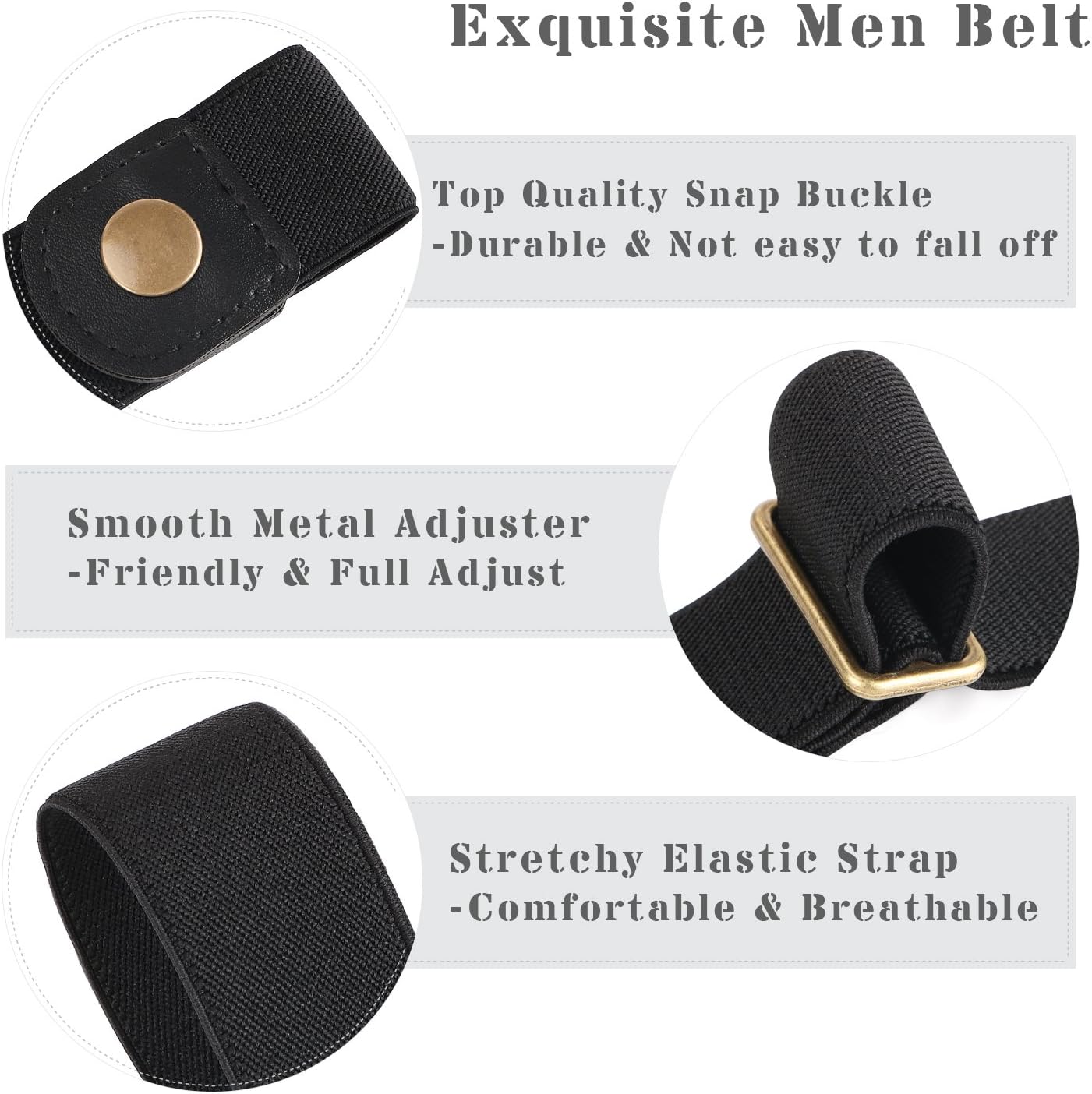 HOTXZQTIVE No Buckle Invisible Elastic Stretch Belt for Men/Women Fits waist 24-50in Father Day Gift